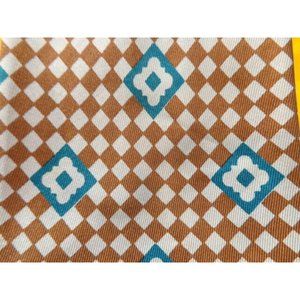 1950s SULKA ~ VINTAGE RETRO MENS SILK DRESS TIE ~BROWN WHITE GREEN CHECK ~ 52"